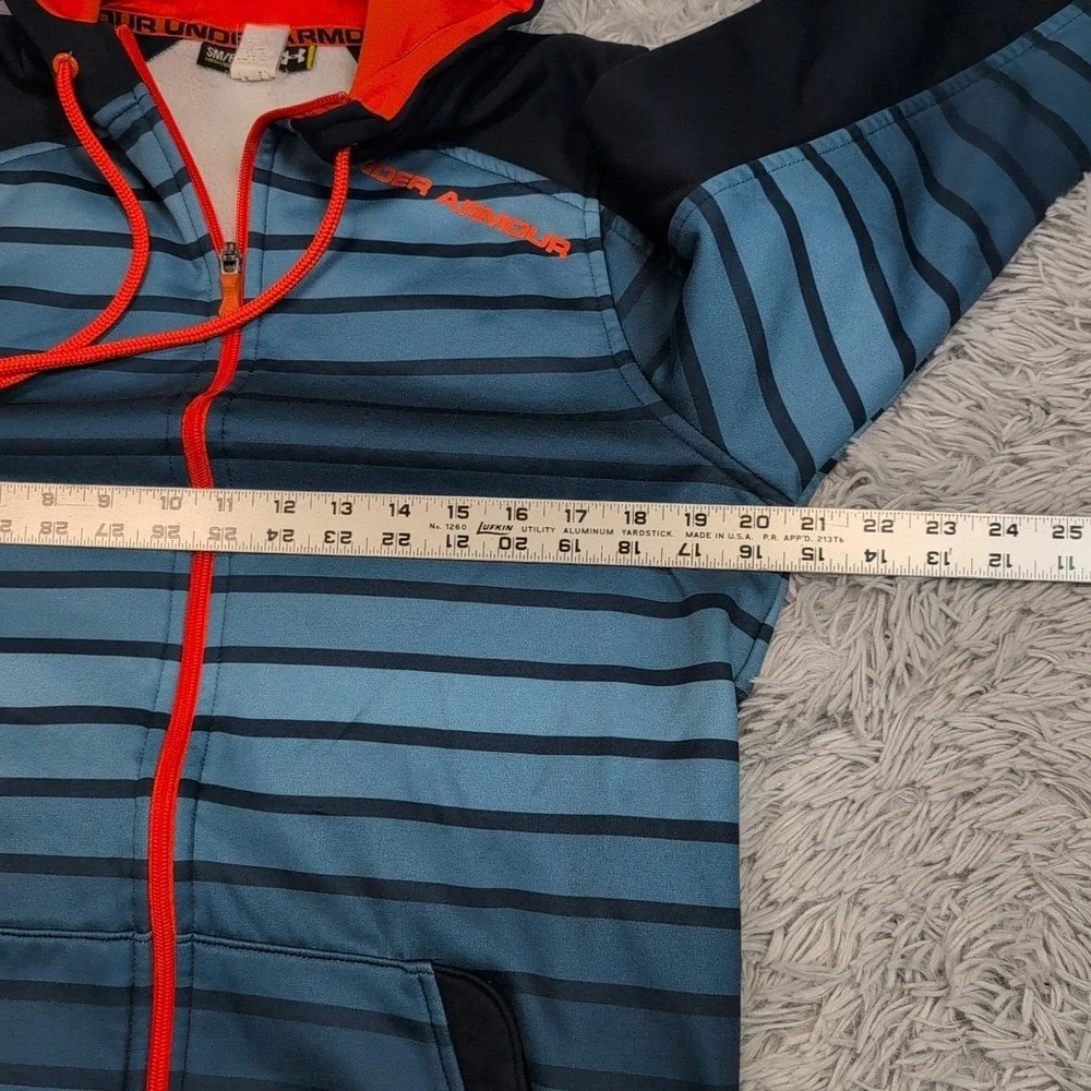 Under Armour Sweatshirt Mens S Blue Hoodie Pocket‎ Loose Athletic Active Zip Up
